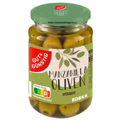 Olivy zelené ve slaném nálevu Gut und Gunstig 340 g