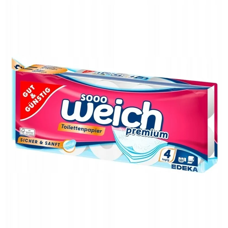 toaletný papier WEICH PREMIUM 10 roliek 4-vrstvový