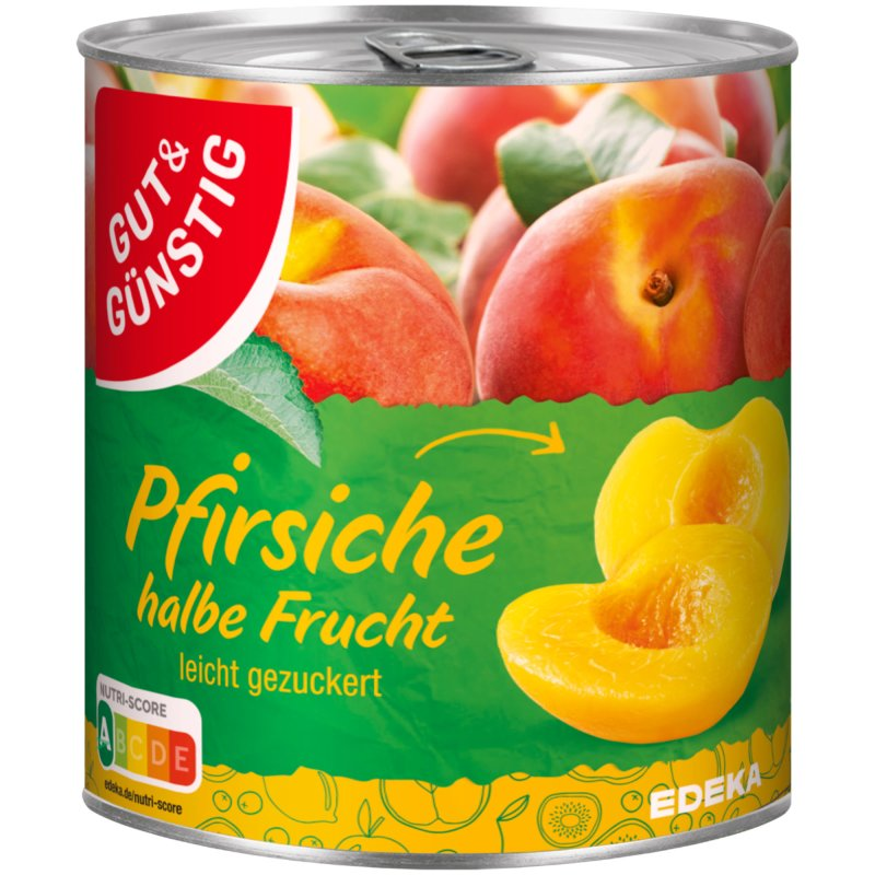 Broskyne polené v sladkom náleve Gut und Gunstig 820 g