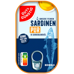 Sardinky v slnečnicovom oleji Gut und Gunstig 125 g