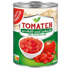 Lúpané a krájané paradajky Gut und Gunstig vo vlastnej šťave 400 g