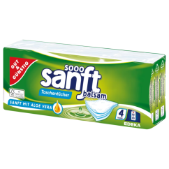 papírové kapesníky SANFT s Aloe Vera 4-vrstvé