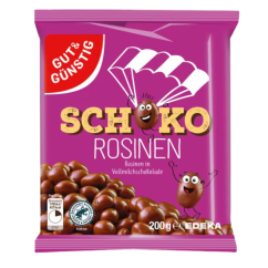 Rozinky v mléčné čokoládě Gut und Gunstig 200 g