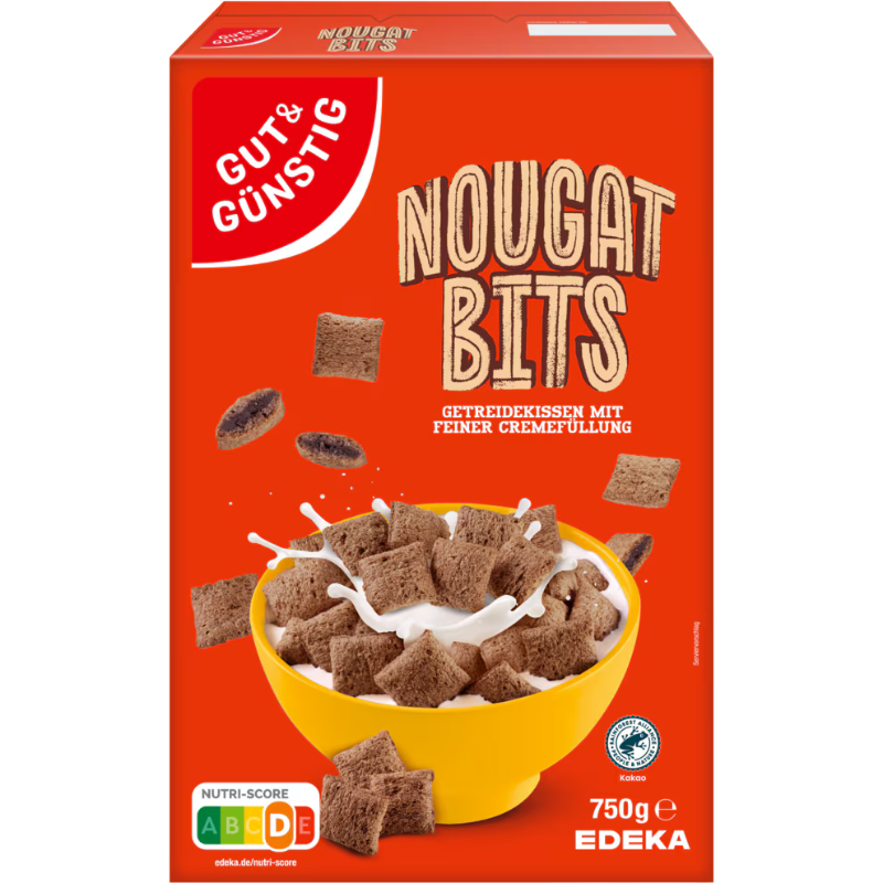 Nougat Bits s nugátovou náplňou Gut und Gunstig 750 g