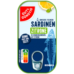Sardinky v slnečnicovom oleji ochutené citrónom Gut Und Gunstig 125 g