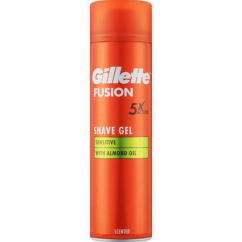 Gel na holení Gillette Fusion Sensitive s mandlovým olejem